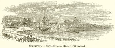 Greenwich, v roce 1662. -- Crudens History of Gravesend od English School
