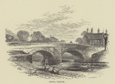 Greta Bridge (rytina) od English School