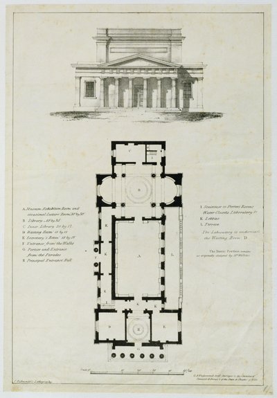 Půdorys Dolní sněmovny, Bath, vyrytý Charles Hullmandel (1789-1850) od English School