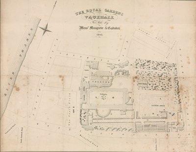 Půdorys Vauxhall Gardens, Londýn od English School
