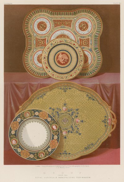 Skupina z The Royal Porcelain Manufactory, Kodaň od English School