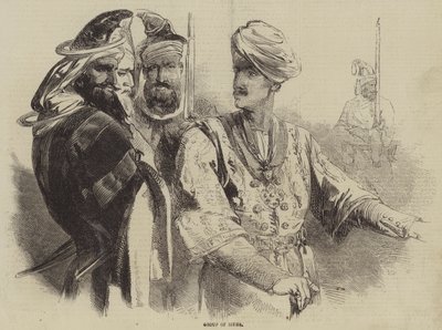 Skupina sikhů (rytina) od English School