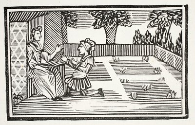 Guy Courts Fair Phyllis, ilustrace z Kapitoly osmnáctého století od Johna Ashtona, hospoda. 1882 od English School