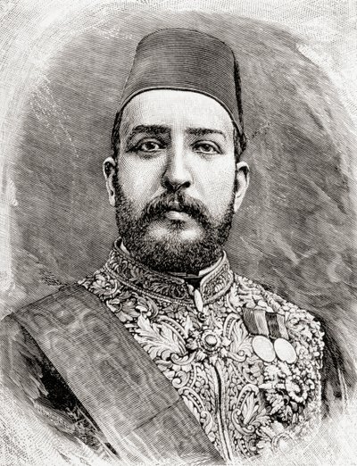 JS Muhammad Tewfik Pasha, Tawfik of Egypt, 1890 (dřevoryt) od English School