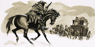 Highwayman chystá napadnout kočár od English School