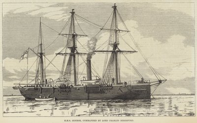 HMS Condor, velel lord Charles Beresford (rytina) od English School