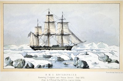 HMS Enterprise vstupuje do Dolphin a Union Strait, září 1852 od English School
