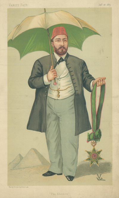 H H Mehemed Tewfik-Pasha, Khedive of Egypt, The Khedive, 20. ledna 1883, karikatura Vanity Fair od English School