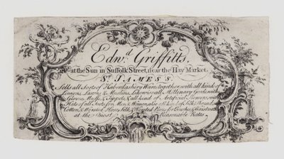 Galanterie, Edward Griffitts, vizitka od English School