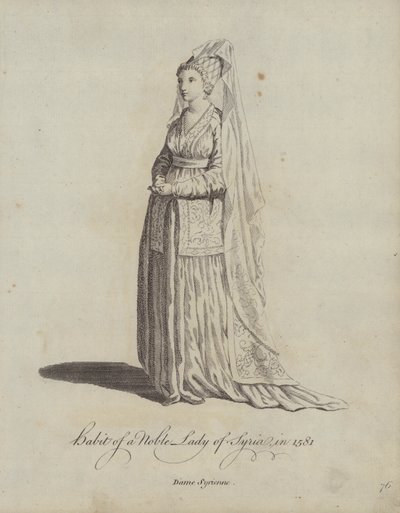 Zvyk šlechtické dámy ze Sýrie v roce 1581 od English School