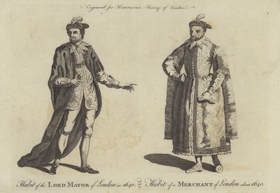 Habit of the Lord Mayor of London v roce 1640 a Habit of the Merchant of London v roce 1640 od English School