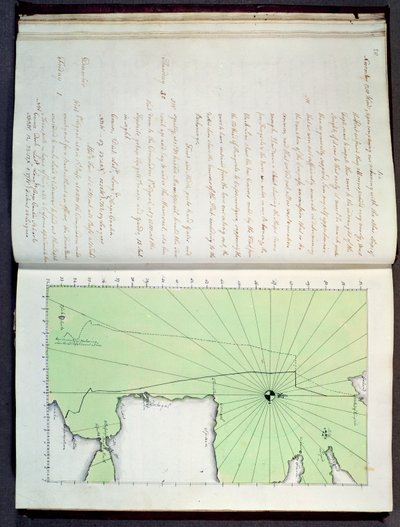 Ručně kreslená mapa pobřeží Portugalska a Španělska, 1756 (inkoust na papíře) od English School