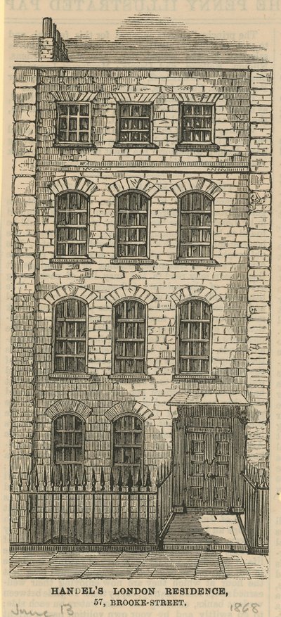 Londýnská rezidence Handels, Brooke Street 57 od English School