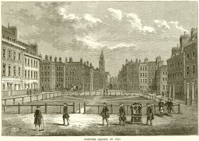 Hannoverské náměstí v roce 1750 od English School