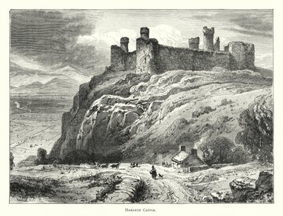 Hrad Harlech (rytina) od English School