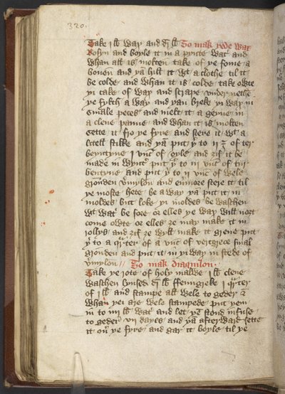 Harley MS 2378 Lékařské a kulinářské recepty, cca 1395 (inkoust na pergamenu) od English School