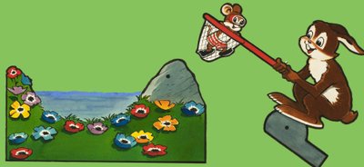 Vystřihovánkový model Harold Hare a Dicky Dormouse od English School