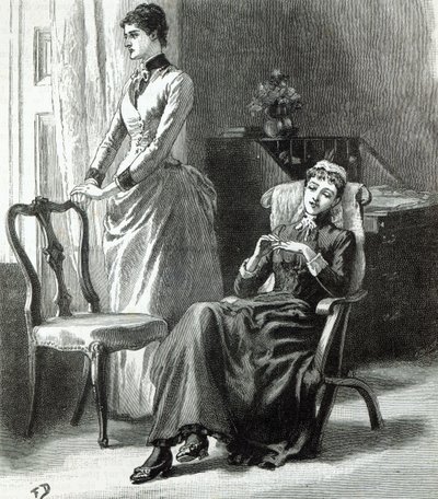 "Dal ti Harry prsten?" zeptala se náhle Letty, kapitola XXV: z knihy Leslieho Keitha "Great-Grandmamma Severan", vydané v časopise "Leisure Hour", 1888. od English School