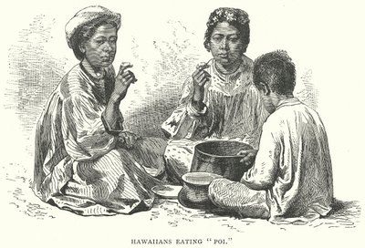 Hawaiianer essen "Poi" (Gravur) von English School