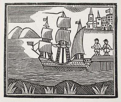 Vydává se na svou rušnou cestu, ilustrace z Chap-books of the Eighteenth Century od Johna Ashtona, hospoda. 1882 od English School