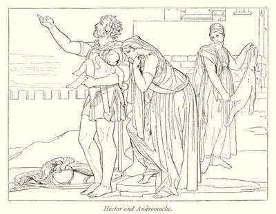 Hector and Andromache (litho) od English School
