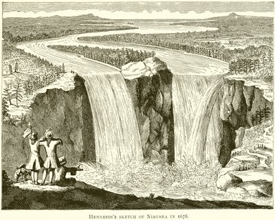 Hennepins Sketch of Niagara v roce 1678 od English School