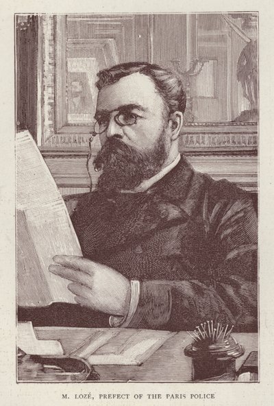 Henri Loze , francouzský politik a prefekt policie pro Paříž (litho) od English School
