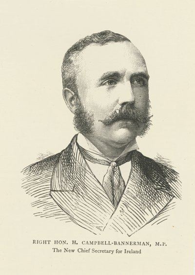 Henry Campbell-Bannerman jako hlavní tajemník pro Irsko (rytina) od English School