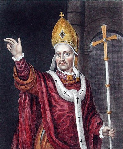 Henry Chichely (c.1362-1443), po malbě v Bodleian Gallery (barevné lito) od English School