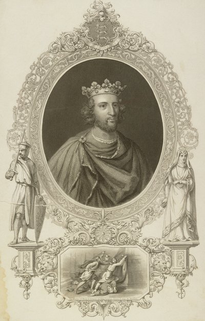 Jindřich III. (1207-72) anglický král z „Galerie portrétů“, publikoval 1833 od English School
