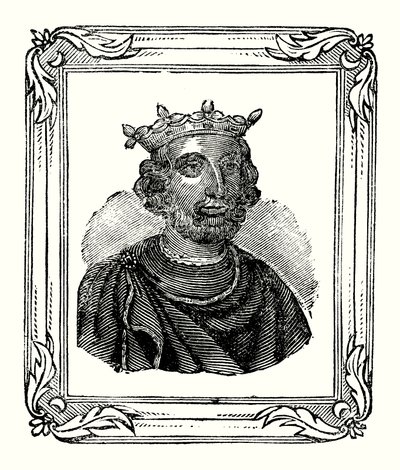 Jindřich III se narodil v roce 1208, korunován v roce 1216 a zemřel v roce 1272 (rytina) od English School