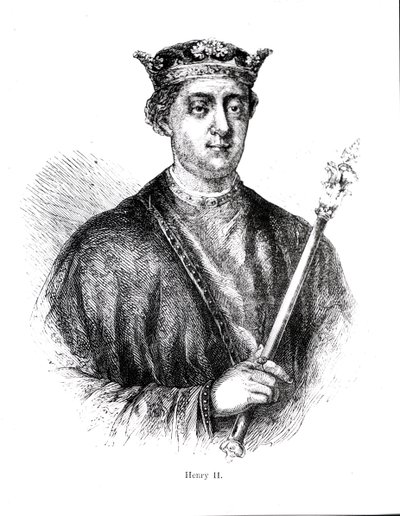 Henry II (1133-89) (rytina) (bundw foto) od English School
