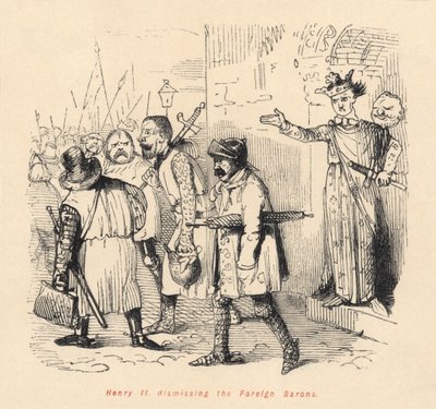 Jindřich II. (1133-89) propouštějící zahraniční barony od English School