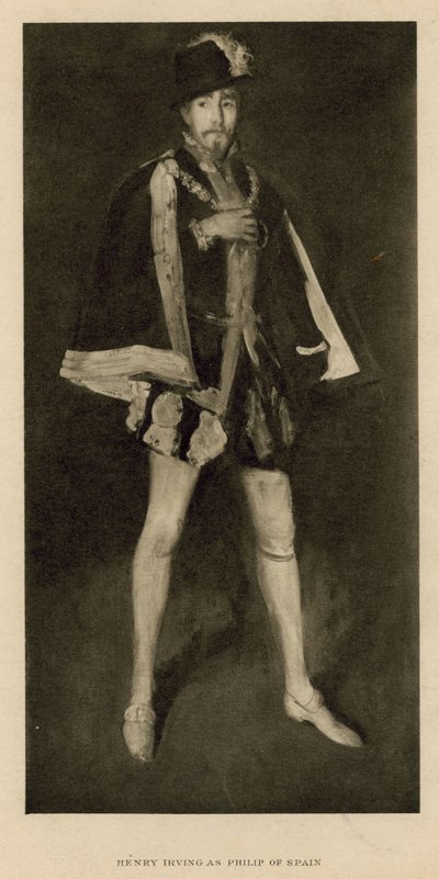 Henry Irving, herec, jako Philip Španělska od English School