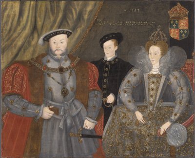 Jindřich VIII., Alžběta I. a Eduard VI., 1597 od English School