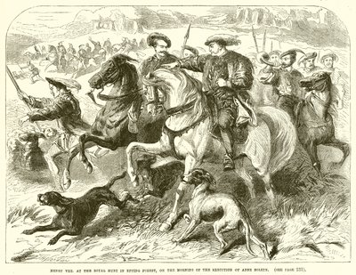 Jindřich VII. na Royal Hunt v Epping Forest, ráno v den popravy Anny Boleynové od English School