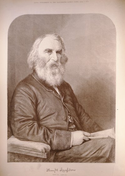 Henry Wadsworth Longfellow (1807-82) z „The Illustrated London News“, 12. ledna 1882 od English School