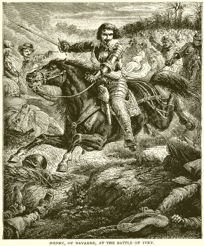 Jindřich z Navarry v bitvě u Ivry od English School