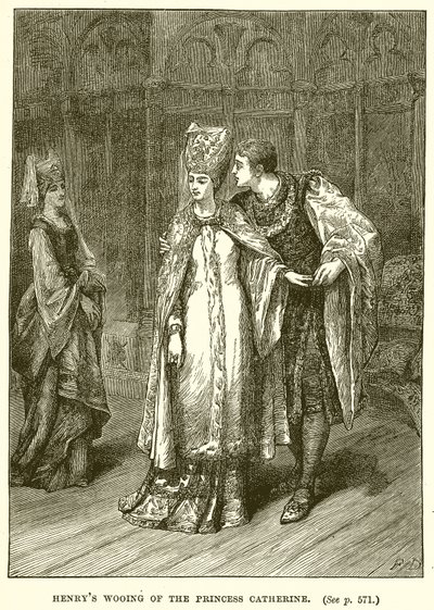 Henrys Wooing princezny Catherine od English School
