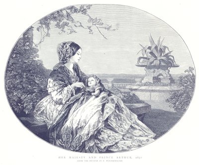 Její Veličenstvo a princ Arthur, 1850 od English School