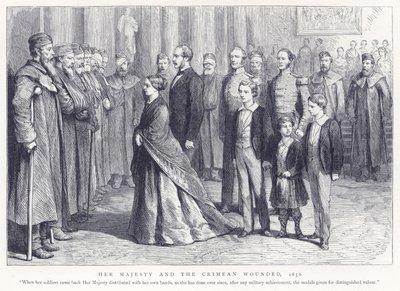 Její Veličenstvo a krymští zranění, 1856 od English School
