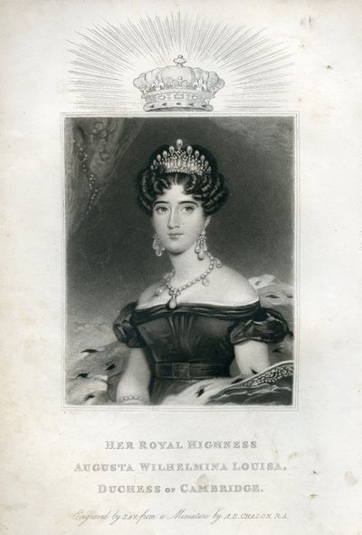 Její královská výsost Augusta Wilhelmina Louisa, vévodkyně z Cambridge, 1830 od English School