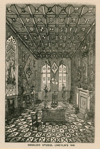 Heraldické studio, Lincolns Inn, Londýn od English School