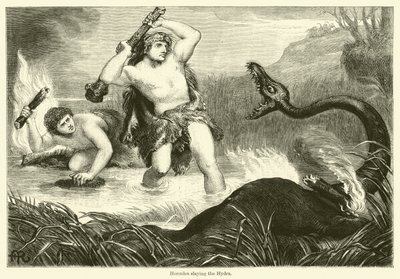 Hercules zabíjející Hydru (rytina) od English School