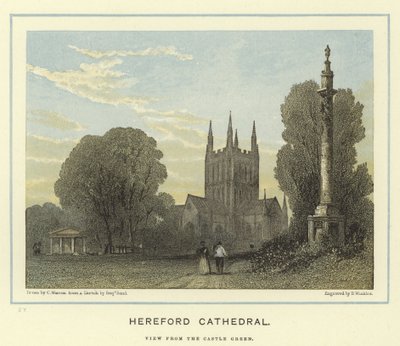 Herefordská katedrála, pohled z Castle Green od English School