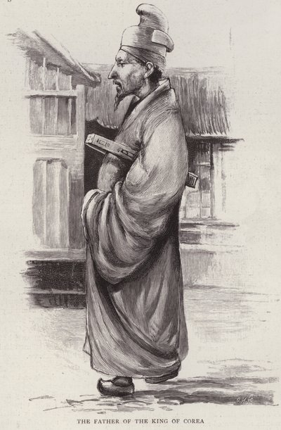 Heungseon Daewongun, otec korejského krále Gojong (litho) od English School