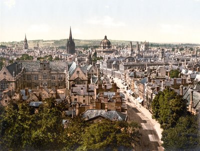 High Street, Oxford (ručně kolorovaná fotografie) od English School