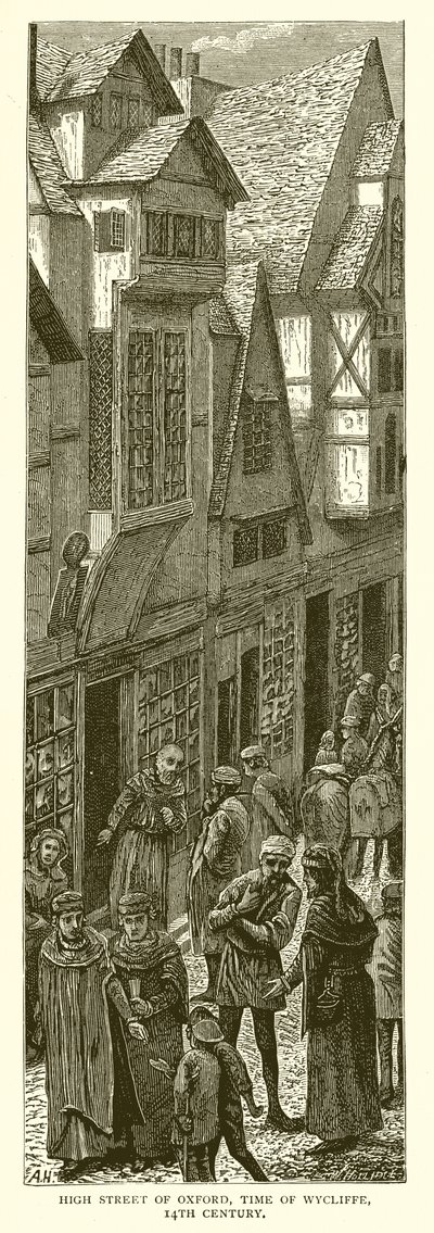 High Street of Oxford, čas Wycliffe, 14. století od English School
