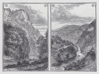 High Tor, The Derwent (rytina) od English School