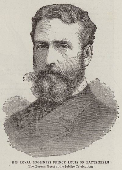 Jeho královská výsost princ Louis z Battenbergu (rytina) od English School